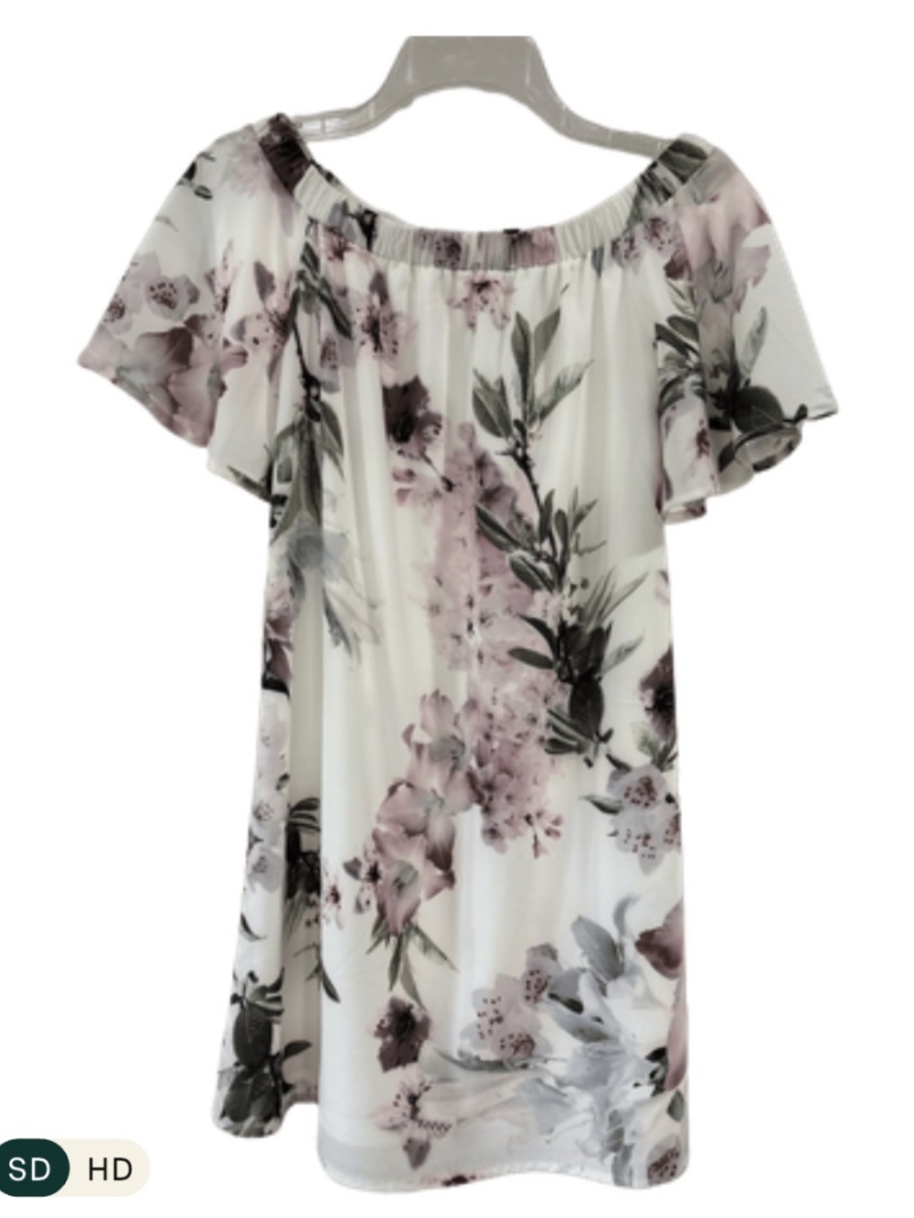 Lulus "Dream of You" Ivory Floral Off-the-Shoulder Dress, Fully Lined | Size XS - Picture 5 of 7